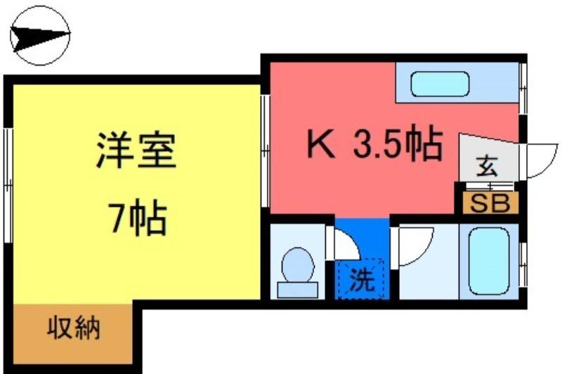 第一コーポ(1K/1階)の間取り写真