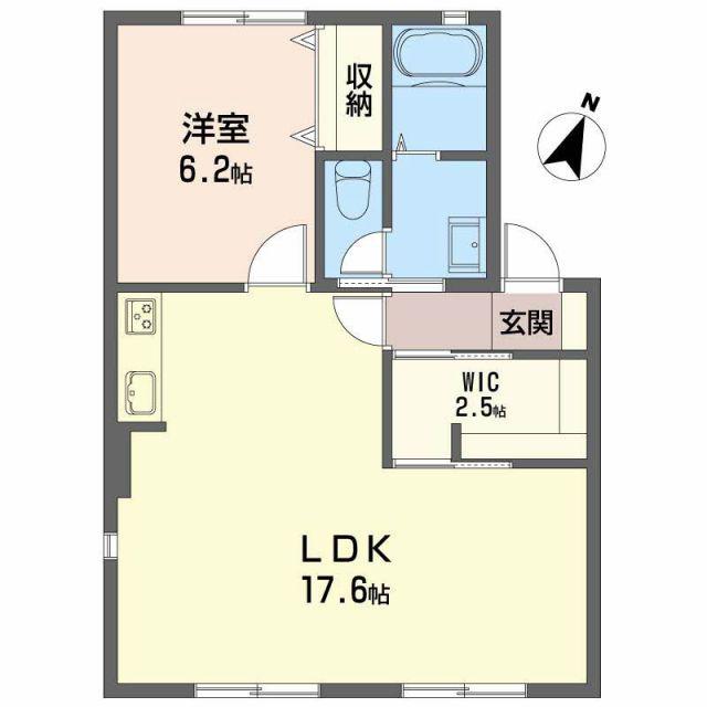 アランドール(1LDK/1階)の間取り写真