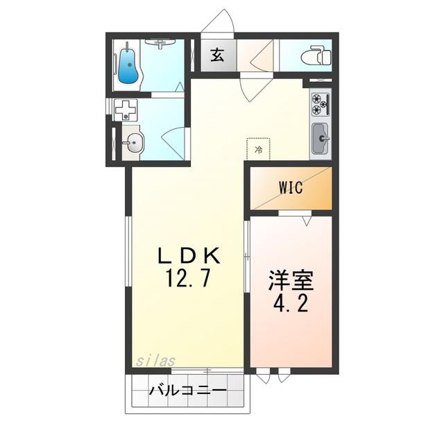 MAISONLUNA(1LDK/1階)の間取り写真