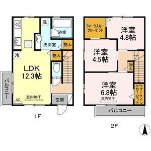 エスペラール西里W(3LDK)の間取り写真