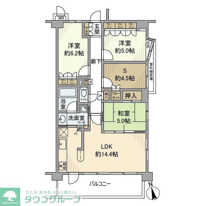 サンクレイドル日野(3SLDK/2階)の間取り写真