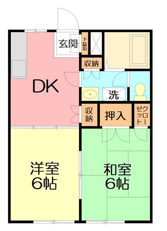 代田ハイツ(2DK/1階)の間取り写真