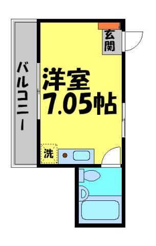 リベラール美園(1K/2階)の間取り写真