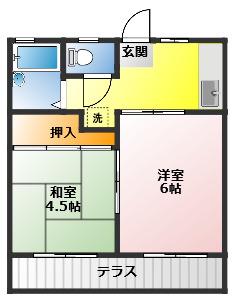 メゾンSIMA(2K/1階)の間取り写真