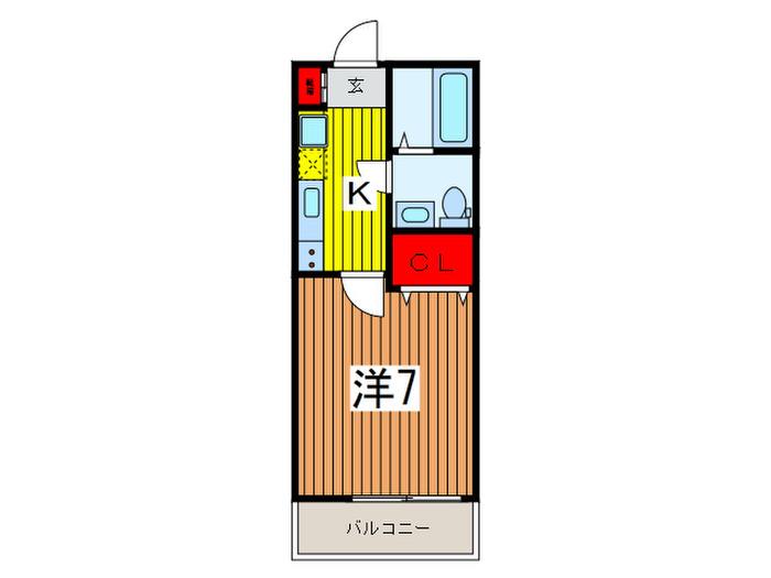 グランオール(1K/3階)の間取り写真