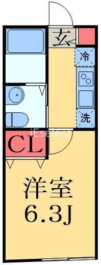 VAU HOUSE蘇我(1K/3階)の間取り写真