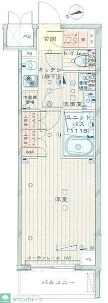 ルーブル板橋東新町壱番館(1K/6階)の間取り写真