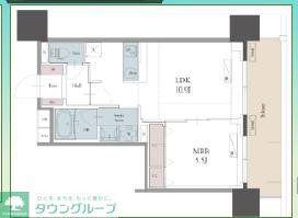 ラグゼナ用賀(1LDK/6階)の間取り写真