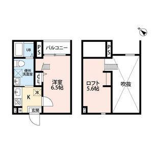 クレスト新富(1K/2階)の間取り写真