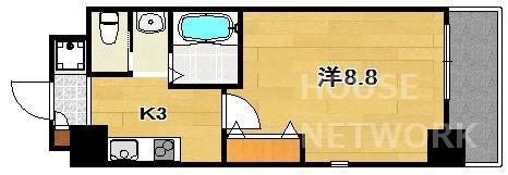 CITY SPIRE烏丸御池コーポ東洞院(1K/8階)の間取り写真