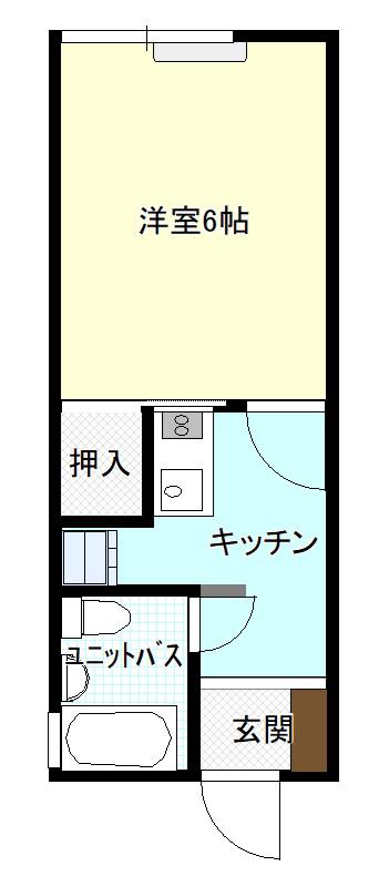 コーポ濱口(1K/2階)の間取り写真