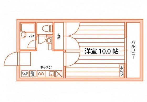 Y・N・G西坂V(1K/1階)の間取り写真