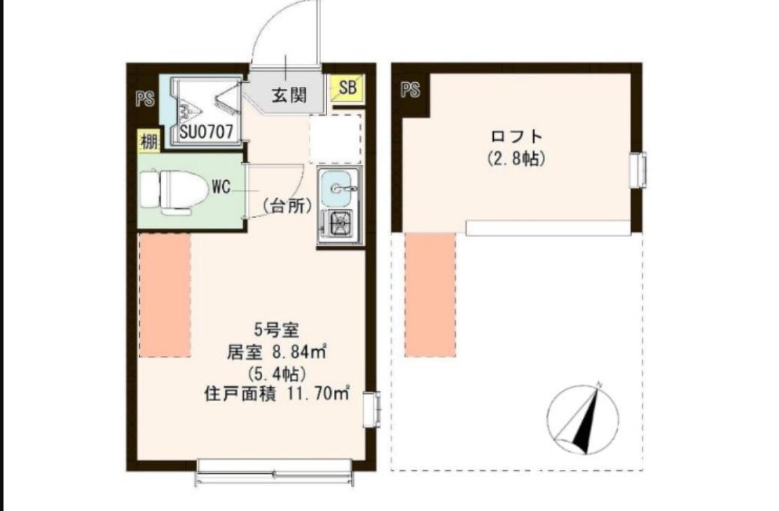 CASA MINAMIOTSUKA(ワンルーム/1階)の間取り写真