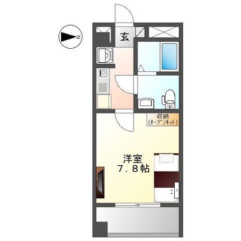 リバパレス鶴舞(1K/3階)の間取り写真