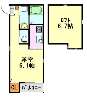CASTILLO いのはな(ワンルーム/2階)の間取り写真