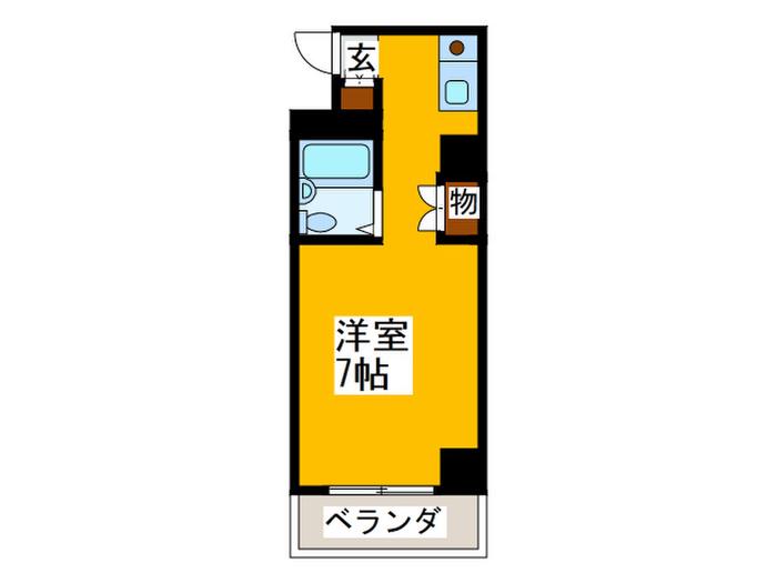 地下鉄千日前線 桜川駅(大阪) 徒歩5分 8階建 築36年(ワンルーム/3階)の間取り写真