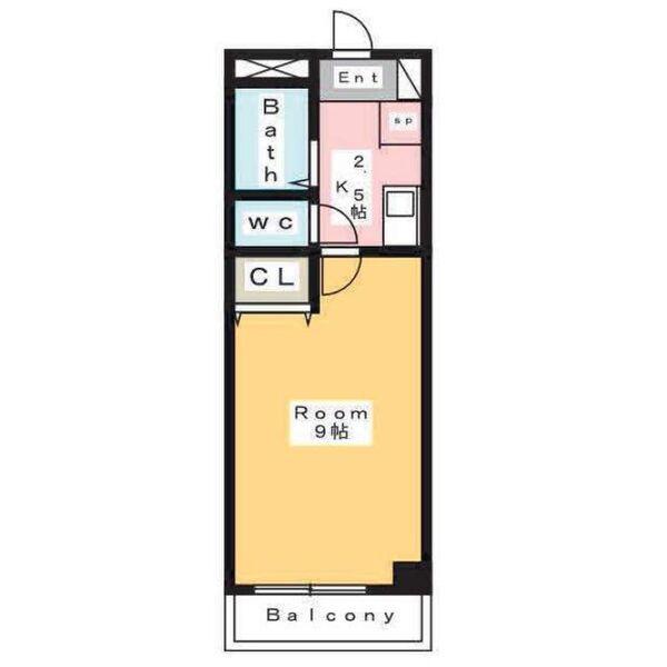 A・CITY日の出(1K/3階)の間取り写真
