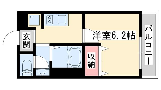 オリーブハイツ志染駅前(1K/1階)の間取り写真
