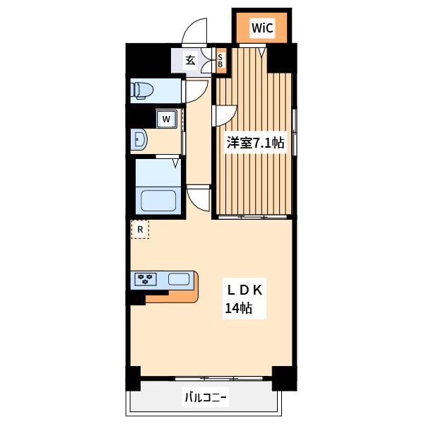 ルミナス溝の口(1LDK/4階)の間取り写真