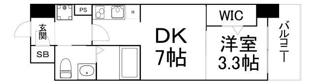 JPレジデンス大阪城東4(1DK/2階)の間取り写真