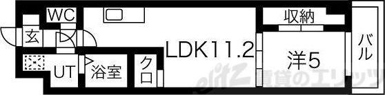 ビエラコート岸部中(1LDK/4階)の間取り写真