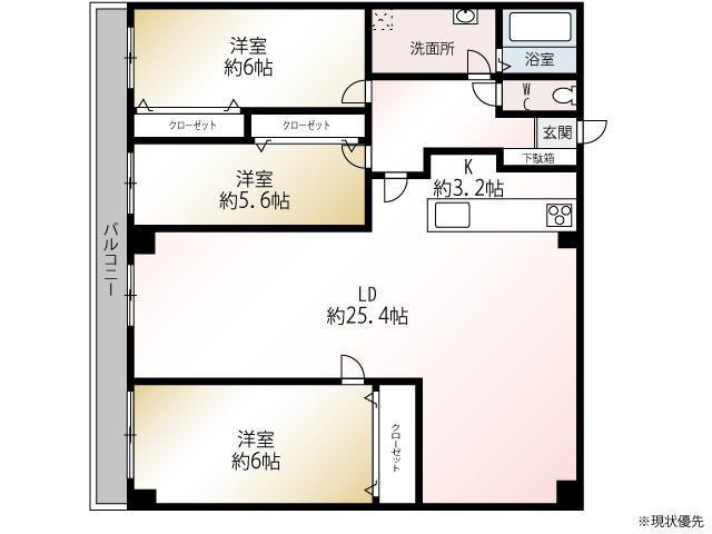 グレンハイツあざみ野(3LDK/1階)の間取り写真