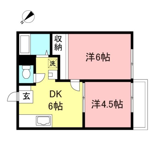アーバンジュエリー(2DK/1階)の間取り写真