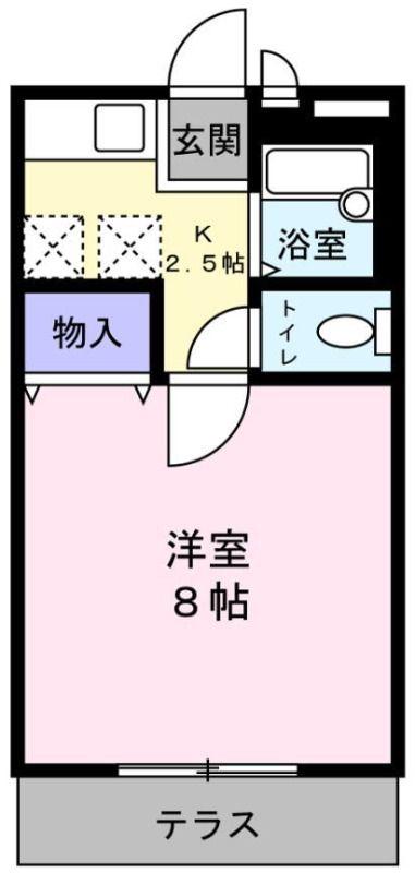 コーポウインズA棟(1K/1階)の間取り写真