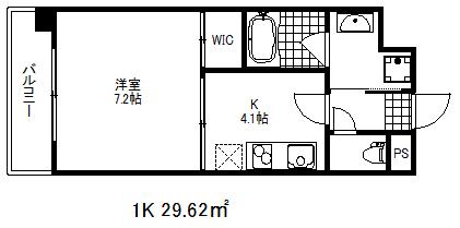 ショーソン上沢(1K/6階)の間取り写真