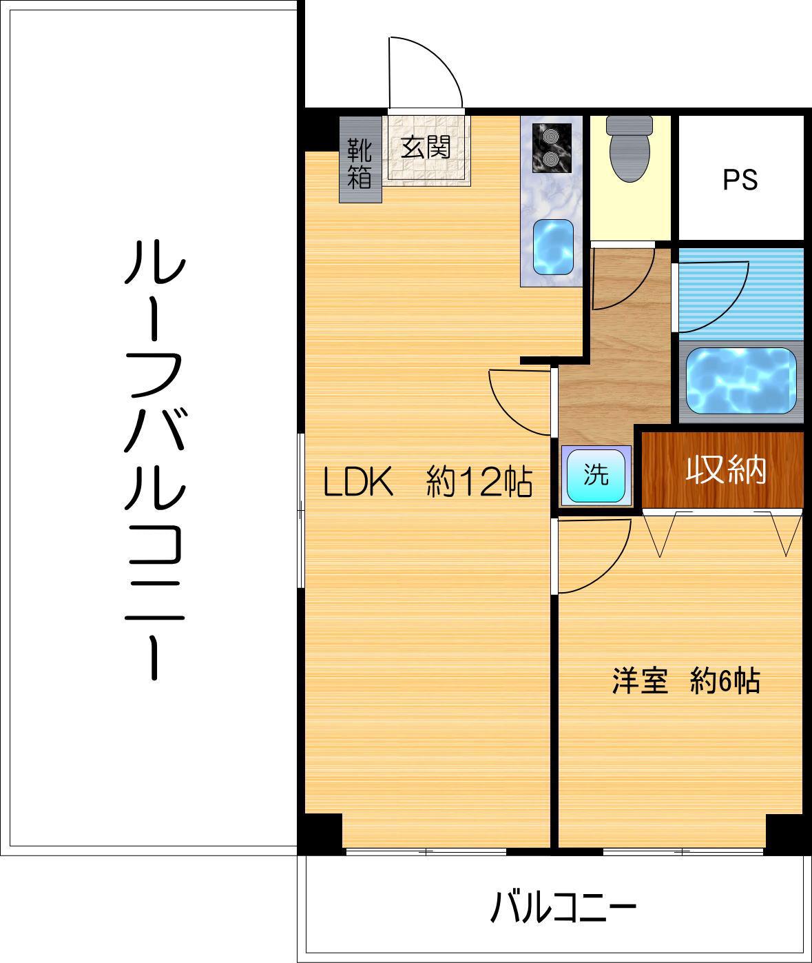 新中野プラザ(1LDK/12階)の間取り写真