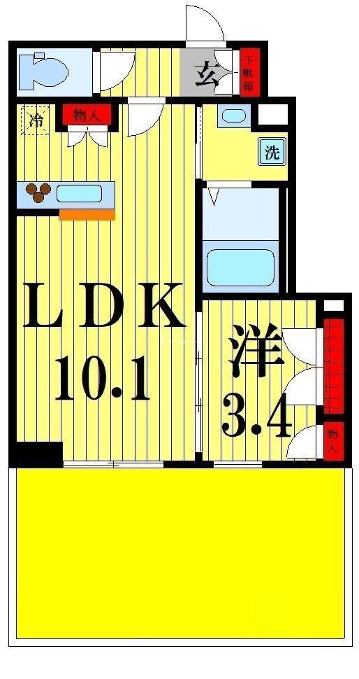ROELL(1LDK/1階)の間取り写真