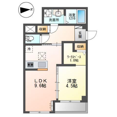ブランキューブ南摂津(1SLDK/1階)の間取り写真