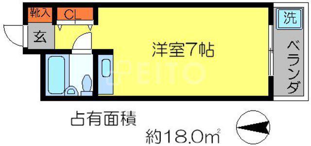 センチュリーコーポ(ワンルーム/3階)の間取り写真