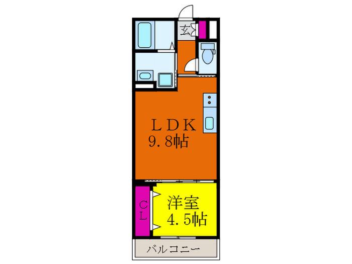 LA・VIE-EST BELLE(1LDK/2階)の間取り写真