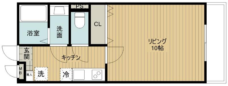プロスペリテ(1K/2階)の間取り写真