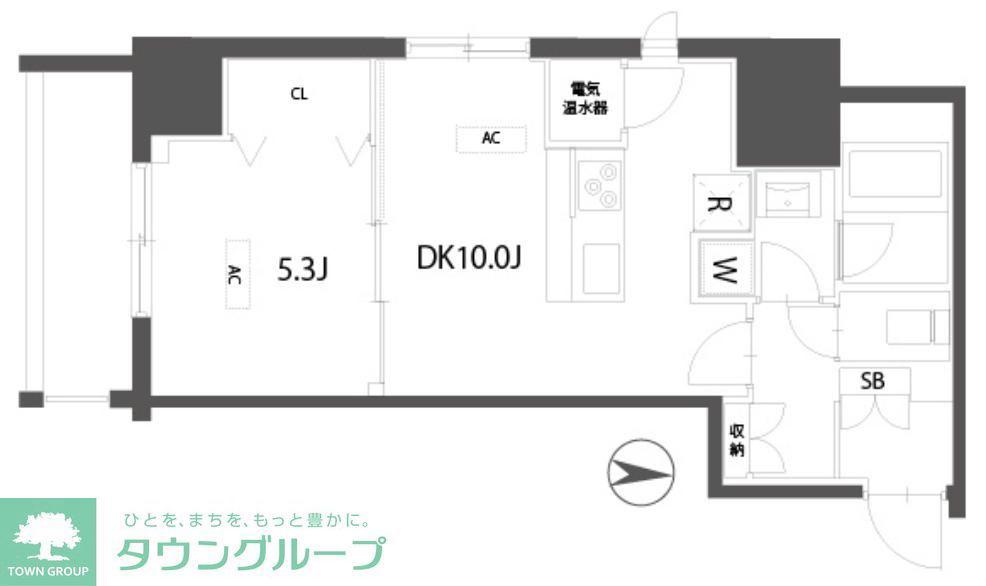 ハーモニーレジデンス菊川ステーションフロント(1DK/4階)の間取り写真
