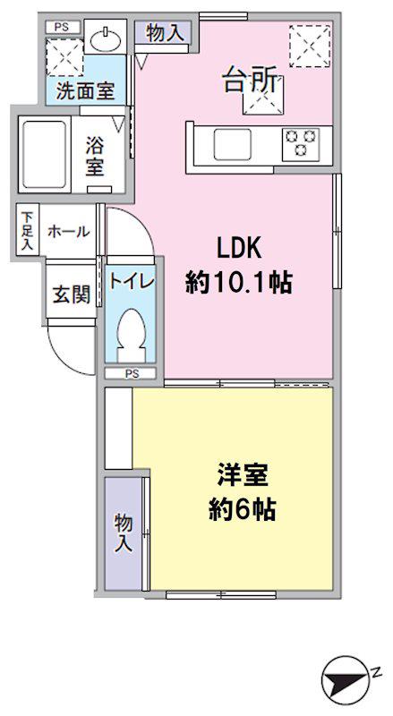 カーサ・ササキ(1LDK/1階)の間取り写真