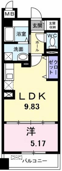 ベルエクセレント(1LDK/1階)の間取り写真