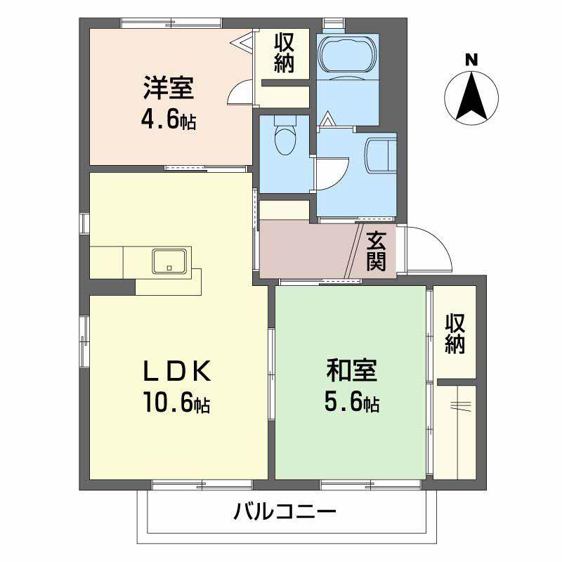メゾン プチ(2LDK/2階)の間取り写真