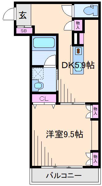 エムズ綱島西(1DK/2階)の間取り写真