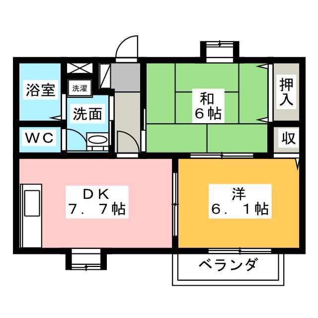 プラトIII(2DK/2階)の間取り写真