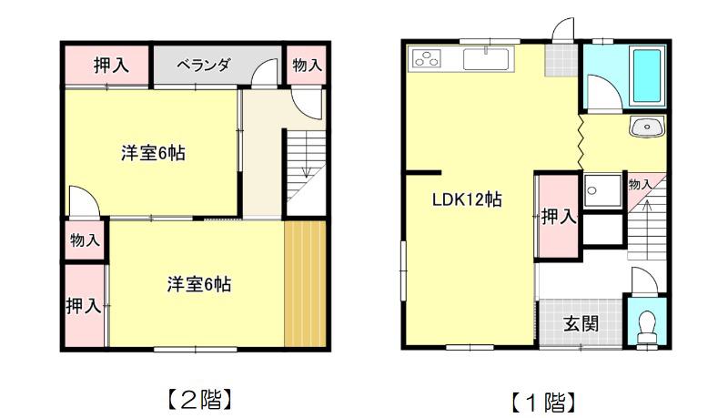 下村ハウス(2LDK/1階)の間取り写真