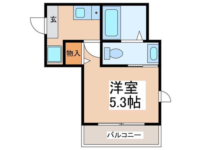リラクレール長津田 B号棟(ワンルーム/3階)の間取り写真