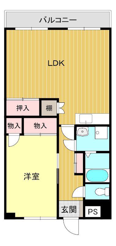 ロイヤルフラッツ(1LDK/3階)の間取り写真