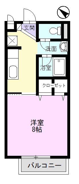 QUALITYRIVER(1K/1階)の間取り写真