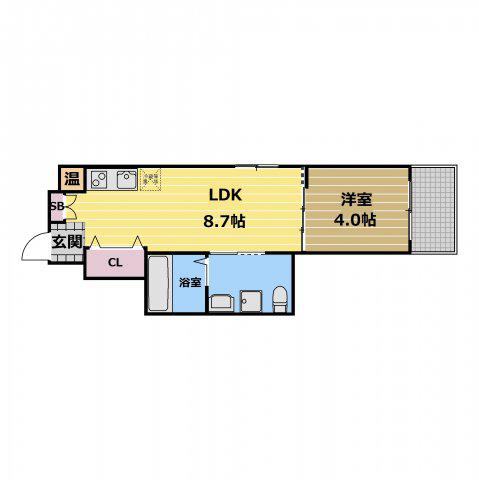 LUMIERE長瀬(1LDK/1階)の間取り写真