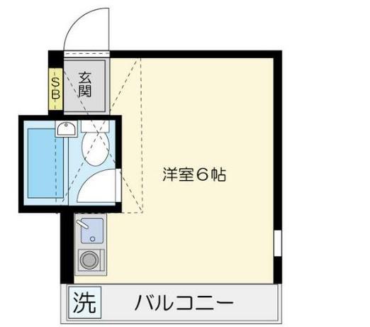 小金井マンション(ワンルーム/1階)の間取り写真