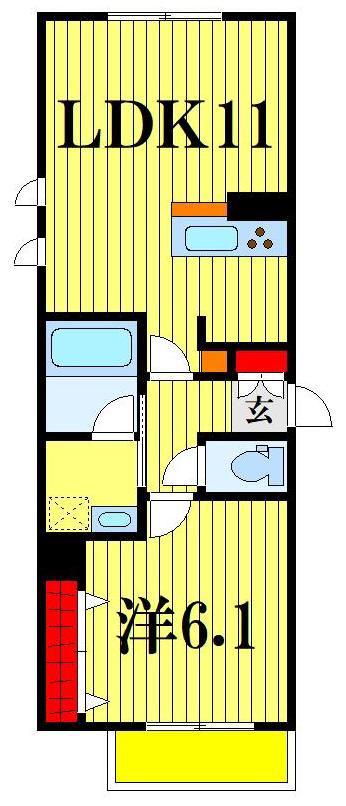 シャーメゾン亀有(1LDK/3階)の間取り写真