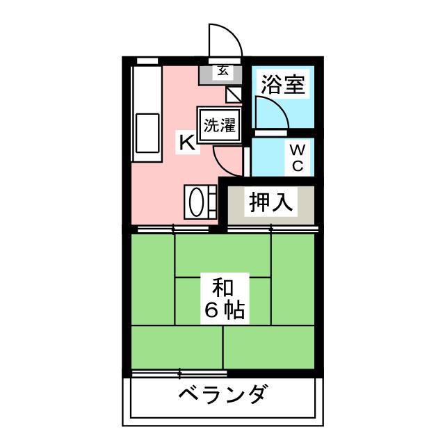 サンコーポ湘南(1K/2階)の間取り写真