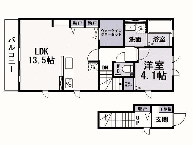 TWIN LEAF COAT(1LDK/1階)の間取り写真